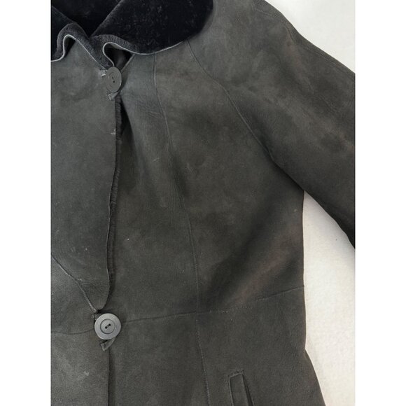 Blue Duck Women’s Coat M Genuine Shearling Fur Sheepskin Black READ - Picture 12 of 15